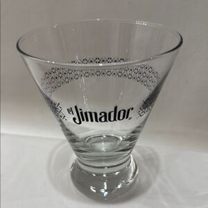 ElJimador Tequila Glass Black Writing Bar Rocks Cocktail 4 1/2 In Tall 3 1/2 Top